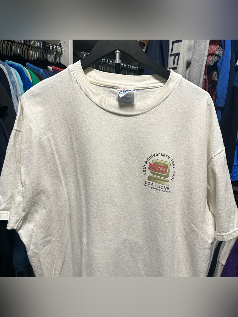 Vintage 1997 Hanes Beefy Adobe Academic T-shirt Size XL